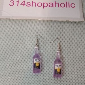 Purple Pierced Bottle-Shaped Earrings